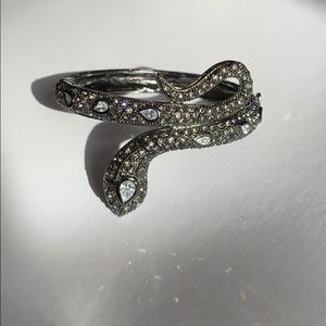 BCBG Blackened Silver Snakehead Stone bracelet